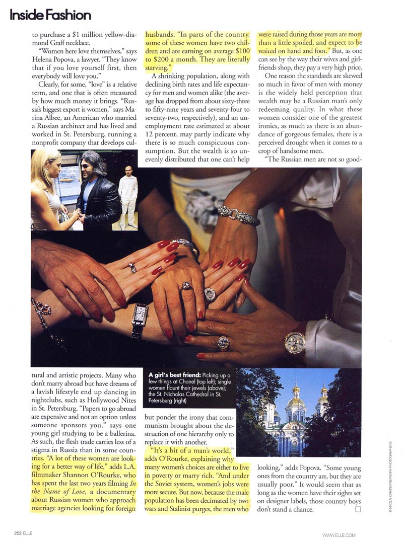 Elle, September, 2001