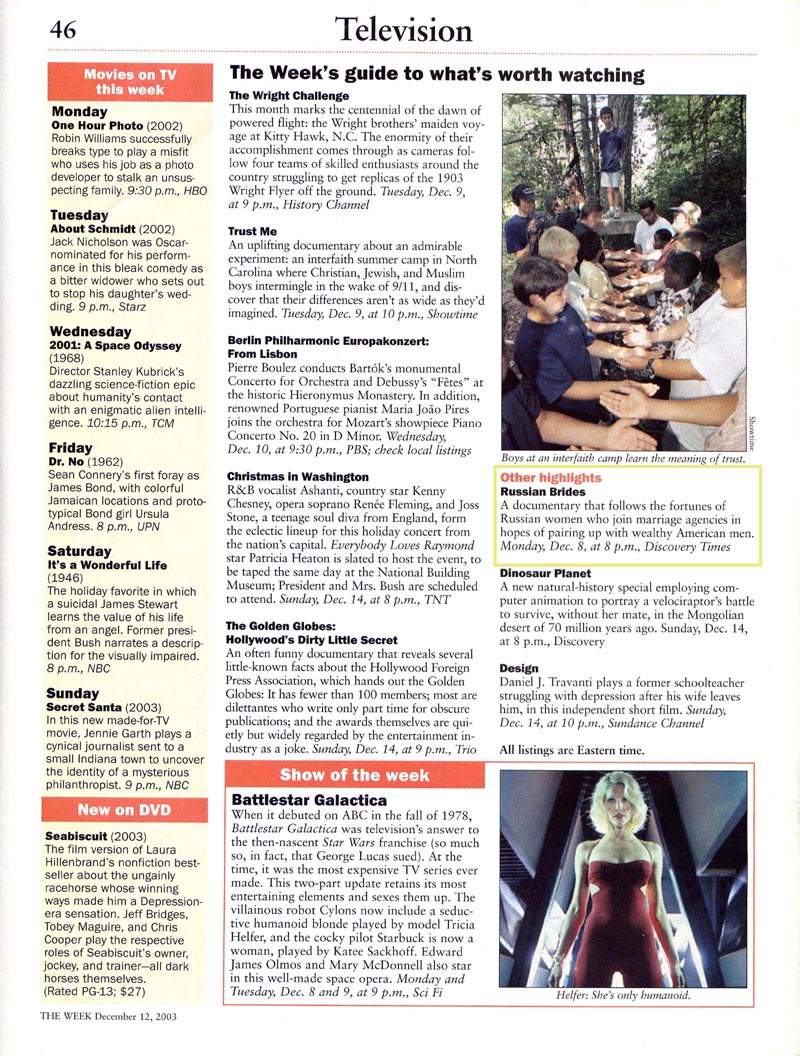 The Week, December 12th, 2003